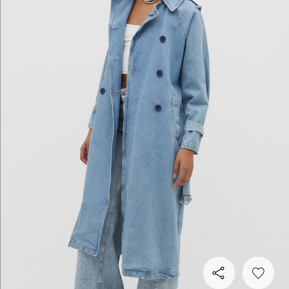 Stradivarius denim trench coat size S - Picture 4 of 12